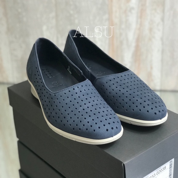 Ecco Shoes - ECCO Felicia Summer Slip On Suede Blue W AUTHENTIC